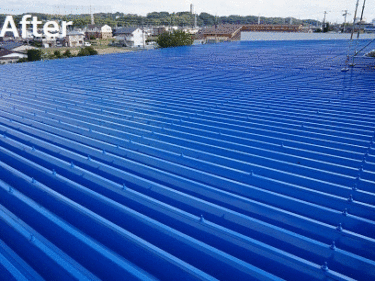 宇都宮市、店舗屋根　雨漏れ、屋根塗装リフォーム事例