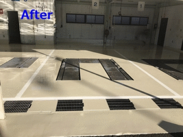 宇都宮市　整備工場　塗床施工事例