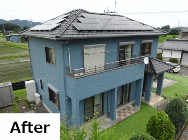 宇都宮市・旭化成ヘーベルハウスの屋根・外壁塗装|ベージュからブルーへ