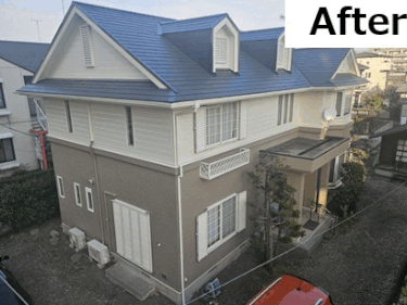 ミサワホーム【宇都宮市】屋根をブルーに一新!上品なツートンカラーの外壁・屋根塗装施工事例