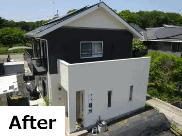 宇都宮市 ツートンカラーが美しく映える!モダン住宅の外壁・屋根塗装リフォーム施工事例